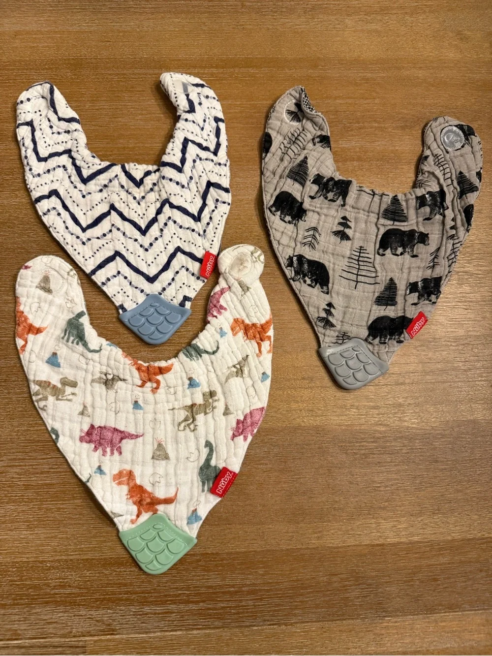 Bibs by Nuby - Multi-Color Muslin Bibs (Set of 3)
